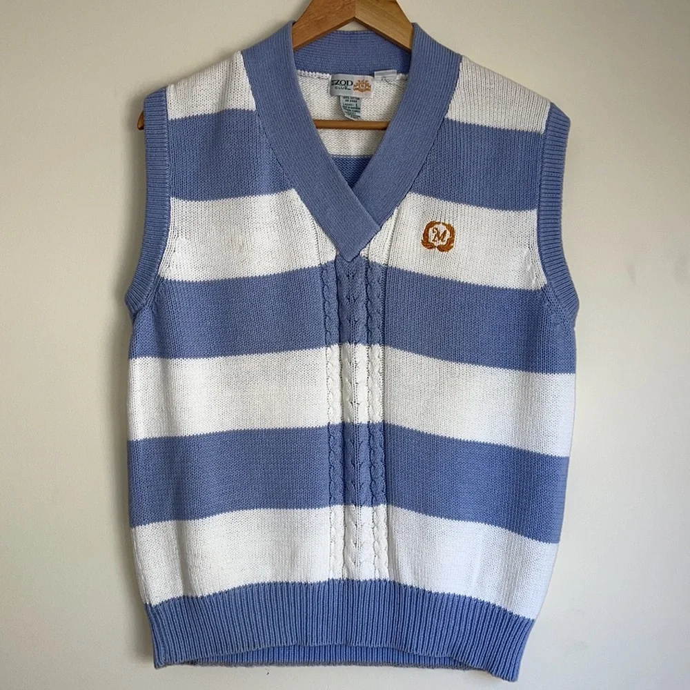 VINTAGE | IZOD preppy striped sweater vest - Picture 9 of 10